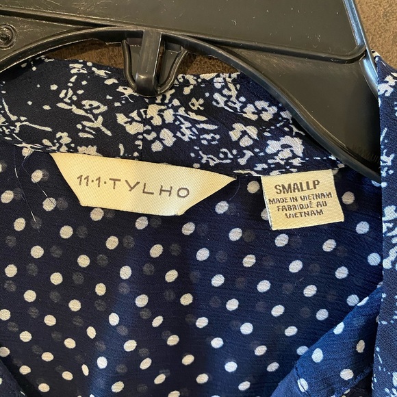 🔵HOST PICK!⚪️ Navy and White Polkadot Swing Dress with a Bow - Picture 6 of 8